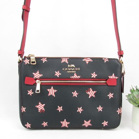 Coach Gallery File Bag With Americana Star Print - Picture 2 of 9